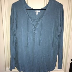 Pink Victoria Secret lace up long sleeve